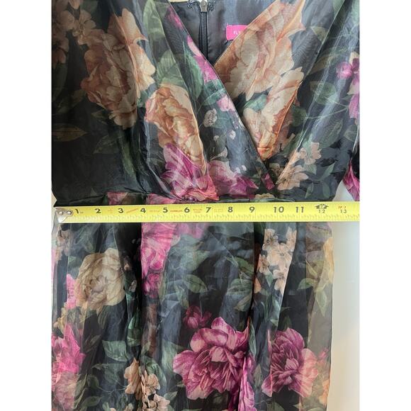 Flying Tomato Organza Melanie Dress Floral Midi Dress, Cottagecore Romantic Sz S - Picture 6 of 7